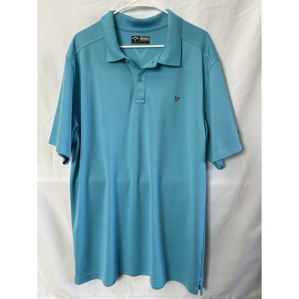 Callaway Polo Shirt Mens Aqua Blue XXL Performance Golf